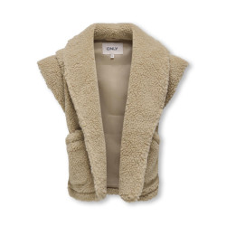 Only Kogsitka teddy vest camel