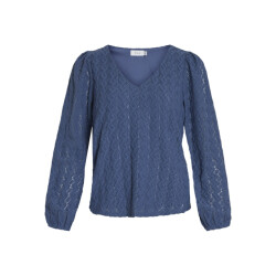 Vila Viferya v-neck ls top kobalt