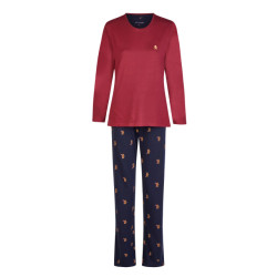 Happy Shorts Dames kerst pyjama set met print bordeaux gingerbread