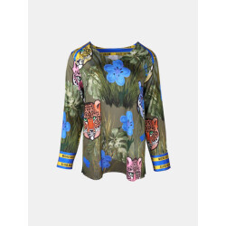 Mucho Gusto ® blouse malediven wilde luipaard hoofdprint