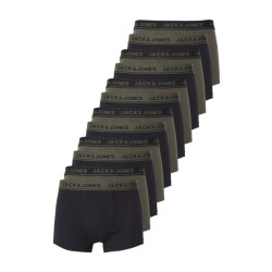 Jack & Jones Heren boxershorts trunks jacsolid 12-pack groen/zwart