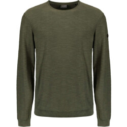 No Excess Pullover crewneck garment dyed + st dark moss