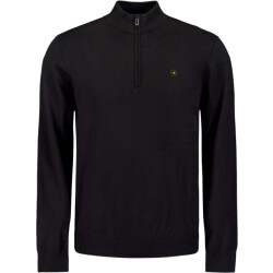 No Excess Pullover half zip 2 coloured melang black