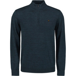 No Excess Pullover half zip 2 coloured melang navy