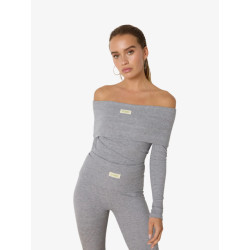 Refined Department Dames top off shoulder lucky mid grey