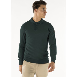 PRESLY & SUN Brad long sleeve knitted polo donker