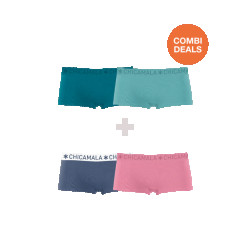 Muchachomalo Girls 2-pack combi boxer shorts solid