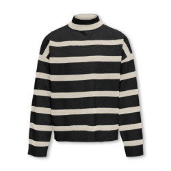 Only Kogama ls stripe loose highneck knt dessin