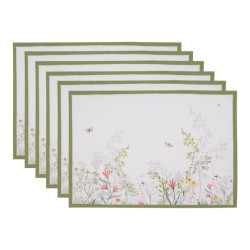 Clayre & Eef Placemats set van 6 48x33 cm katoen bloemen