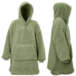 Unique Living hoodie teddy tea green -70x57x87cm