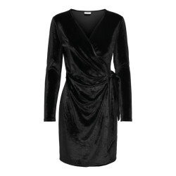 Jacqueline de Yong Sandy l/s velvet wrap dress