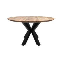 HSM Collection -ronde eettafel zurich-1-ø100x76--acacia/metaal