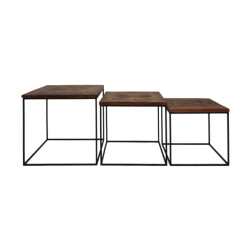 HSM Collection -vierkante bijzettafel austins/3 -50x50x50 / 45x45x45 /