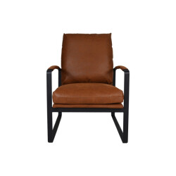 HSM Collection -fauteuil miami-95x65x95--leder/metaal