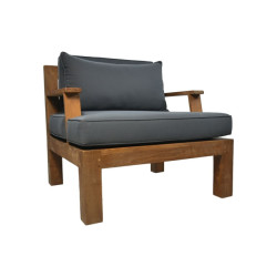 HSM Collection -tuin loungestoel sofa met arm-80x79x83-naturel/donker