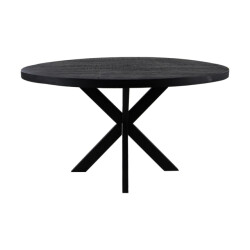 HSM Collection -ronde eettafel melbourne-120x120x76--mango/metaal