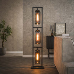 Hoyz Hoyz vloerlamp tower 3l smoke glas artic zwart
