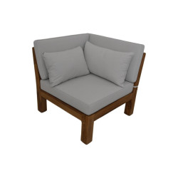 HSM Collection -tuin loungehoek aruba + kussen-84x84x64--teak/stof