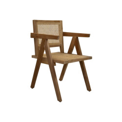 HSM Collection -eetkamerstoel-56x52x83--rotan/teak