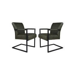 HSM Collection -eetkamerstoel texas met arm s/2-55x50x85--leder/metaal