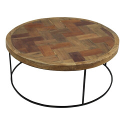 HSM Collection -ronde salontafel mozaiek-ø80x33--teak
