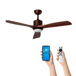 Ventiluxe Plafondventilator enzo met verlichting Ø132cm- 6 snelheden afstandsbediening forest