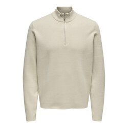 Only & Sons onscooper half zip high neck knit n 22032411 silver lining