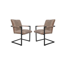 HSM Collection -eetkamerstoel boston s/2-56x68x89-lever-stof/metaal
