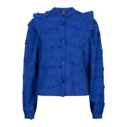 Indian Blue Meisjes shirt ls bloemen ruffel konings