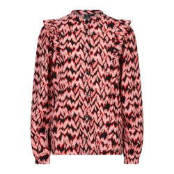 Indian Blue Meisjes shirt ls ruffel poppy