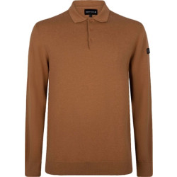 PRESLY & SUN Brad long sleeve knitted polo camel