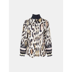 Mucho Gusto Blouse mainz blauw beige leopard print