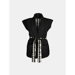 Mucho Gusto Gilet teddy zwart