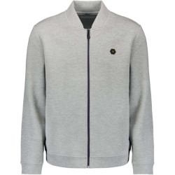 No Excess Sweater full zipper pique bomber grey melange