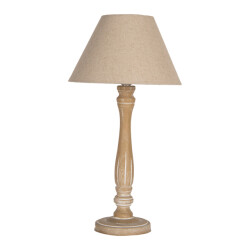 Clayre & Eef Tafellamp Ø 26x50 cm hout bureaulamp