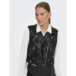 Only Onlsia faux leather star waistcoat