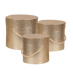 Clayre & Eef Opbergdoos set van 3 Ø 18x17/15x15/13x12 cm papier rond