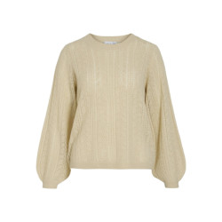 Vila Vipolana o-neck ls glitter knit to beige