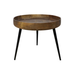 HSM Collection -ronde bijzettafel ventura-ø50x42--mango/metaal