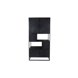 HSM Collection -wandkast verona 4 deur 4 la-100x40x200--mango/metaal