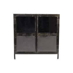 HSM Collection -vitrinekast brooklyn laag 2 deur-90x40x90--metaal/glas