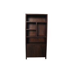 HSM Collection -wandkast met 5 vakken r-100x42x215--teak fineer