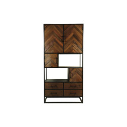 HSM Collection -wandkast verona 4 deur 4 la-100x40x200--mango/metaal