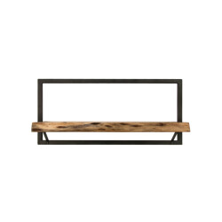 HSM Collection -wandplank levels live edge -70x22x32--acacia/metaal