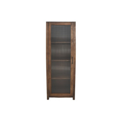 HSM Collection -vitrinekast 1 deur links-60x40x180--mango/glas