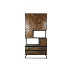 HSM Collection -wandkast verona 4 deur 4 la-100x40x200--mango/metaal