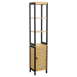 4goodz Bamboe hoge badkamerkast kolomkast 30x38x170 cm bruin/
