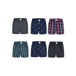 MG-1 Wijde boxershorts heren 6-pack multipack d410 groen/blauw/zwart