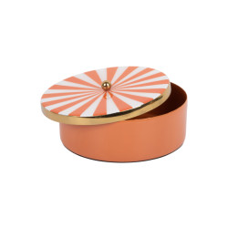 Present Time opbergbox candy swirl rond bright orange & white