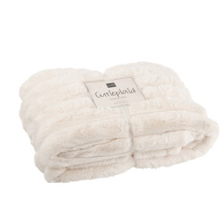 J-Line plaid large corduroy polyester 180x130x2cm